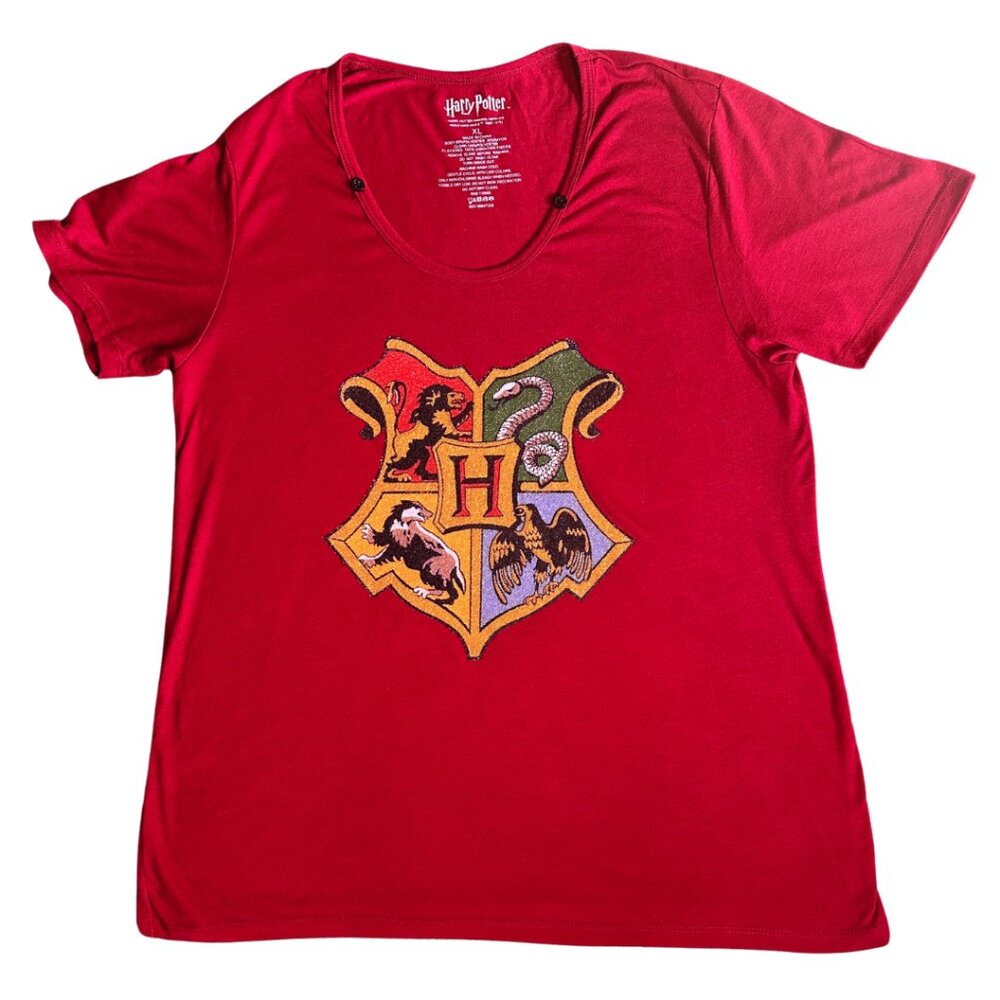 Harry Potter House Banner Beaded Graphic T-Shirt Junior Women's XL ❤️